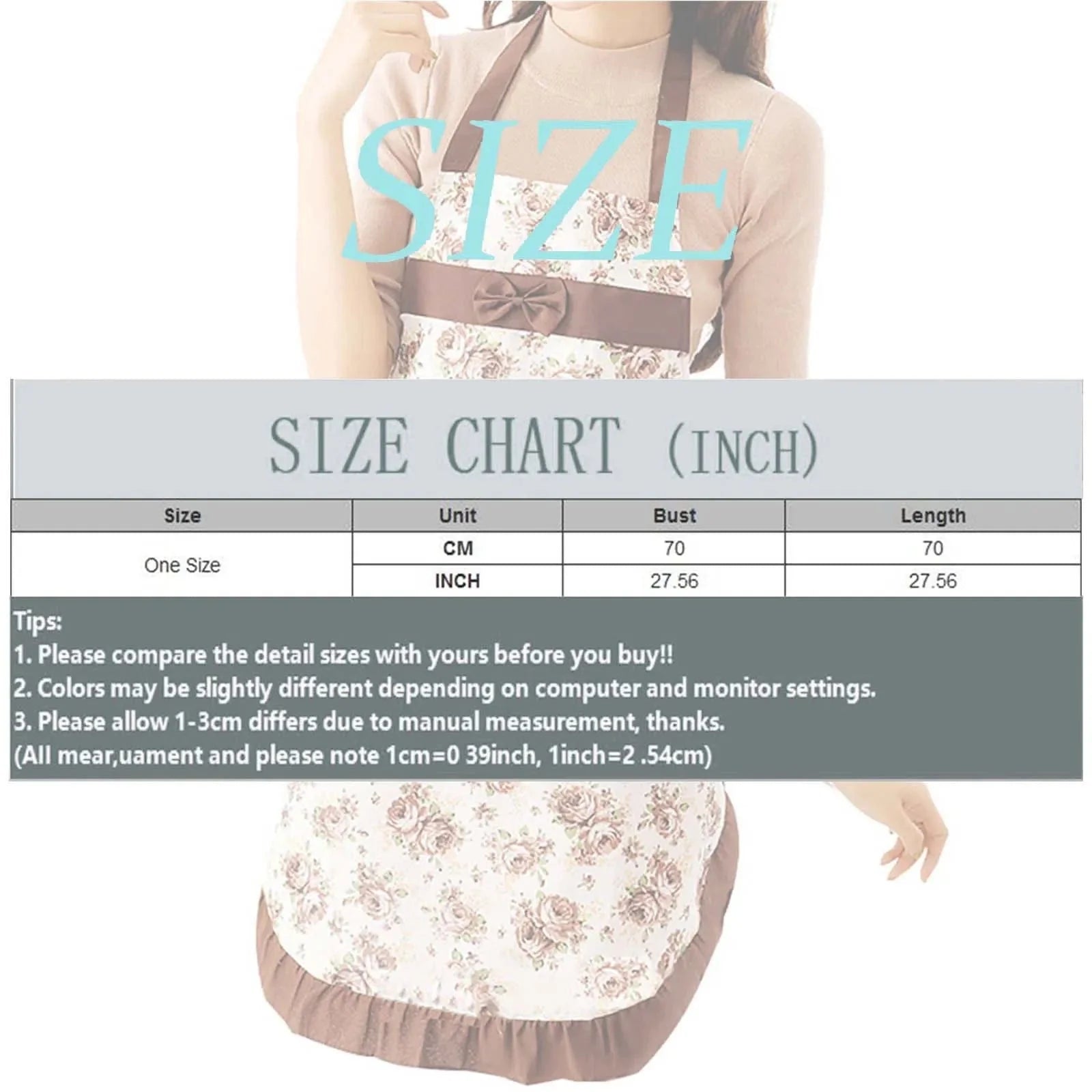 Blomstret køkkenforklæde til kvinder med lommer og justerbart taljebælte Vandtæt hagesmækforklæde til kvinder