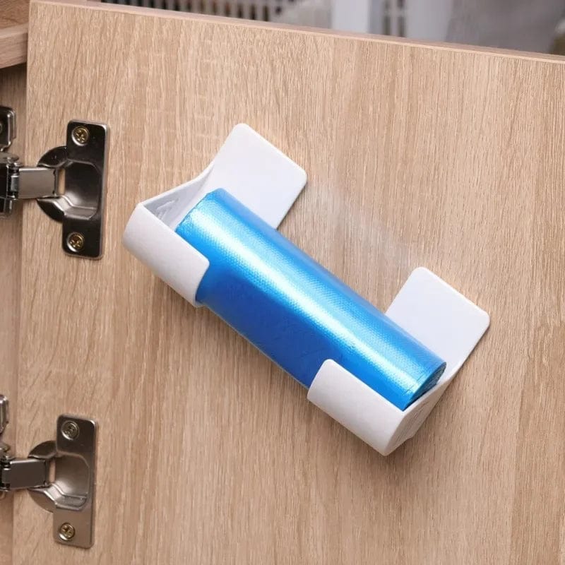 2/6PCS vægmonteret skraldeposeholder skraldeposeopbevaringsboks arrangør plastposefilmbeholder dispenser til køkkenhylde