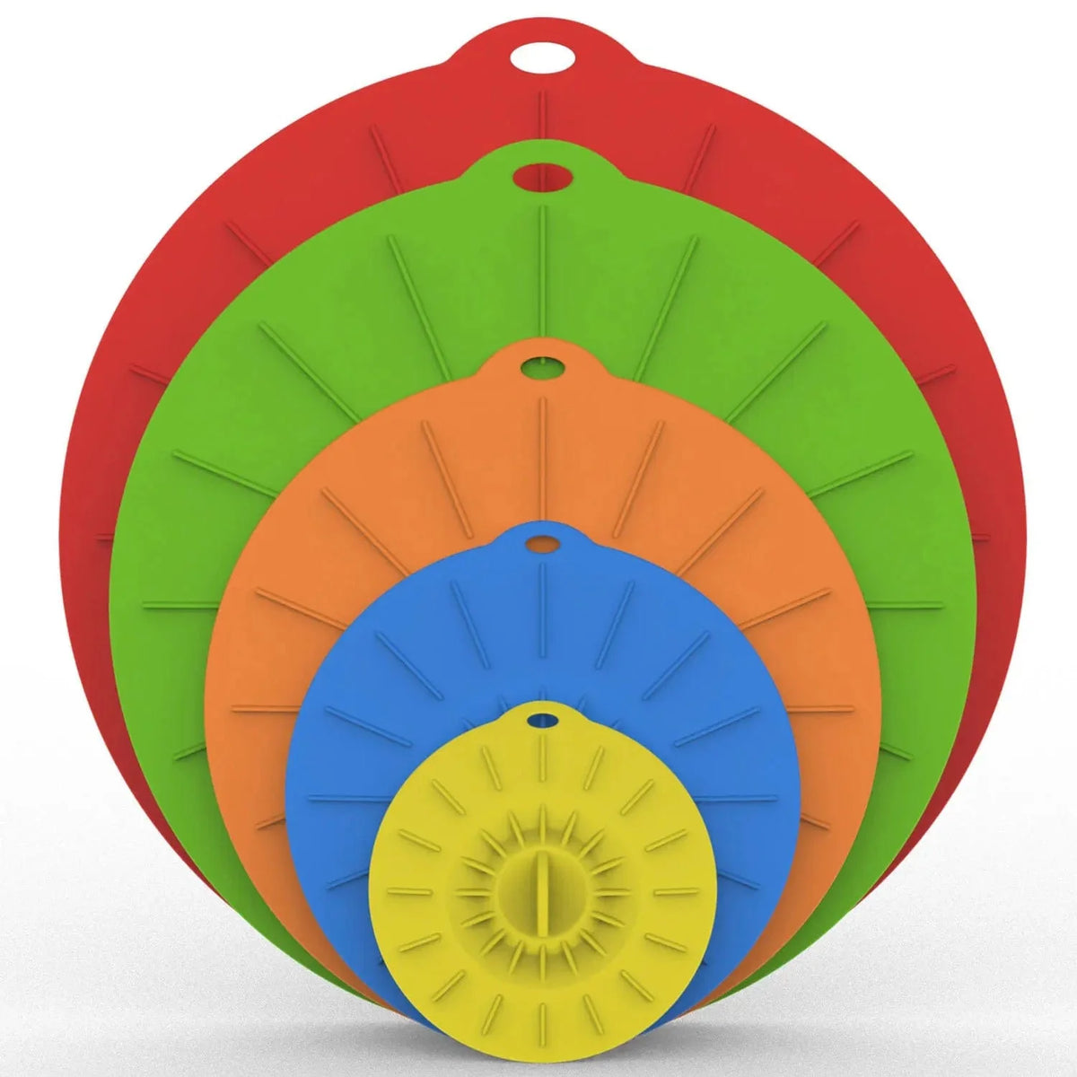 5 genanvendelige silikoneovertræk til skåle og gryder 5 stk. i tilfældig farve