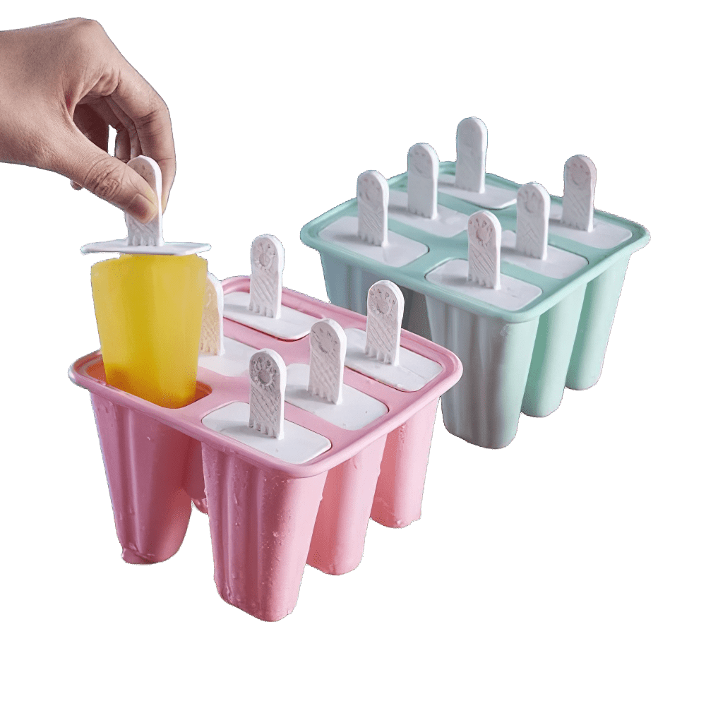 6 isforme i silikone med håndtag