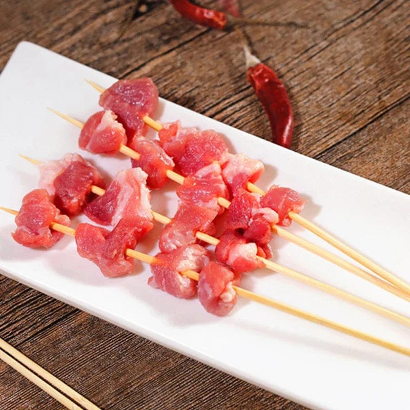 90 stk. engangs-bambuspinde i fødevarekvalitet Bambusspydpinde i naturligt træ Lange pinde til grillfrugt-grillredskaber 15/20/25/30 cm