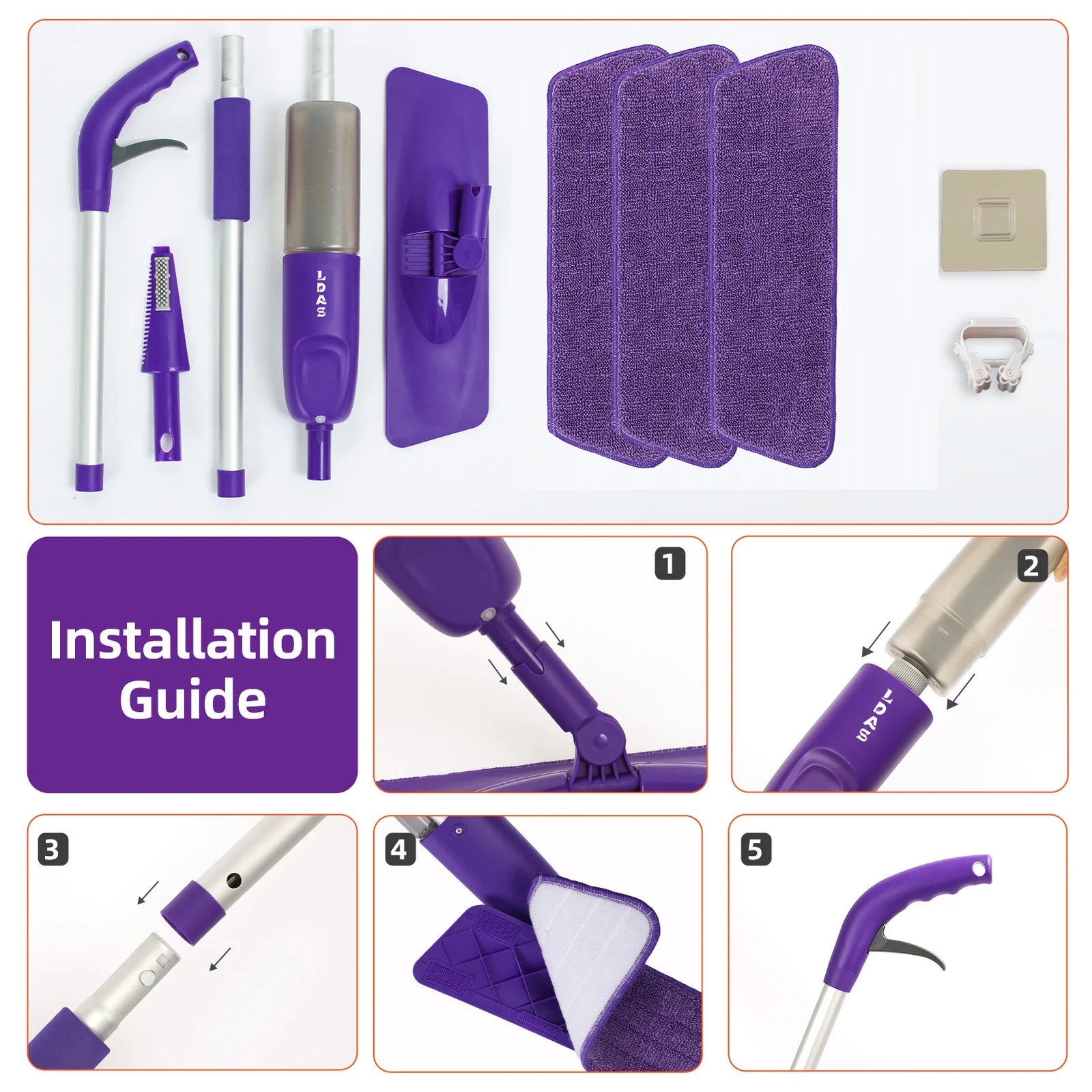 Spray moppe til rengøring af køkken, fliser og trægulve