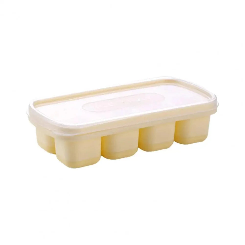 Silikone-isterningebakke med klemmelåg - fleksibel form til 8 genanvendelige isterninger Gul / KINA