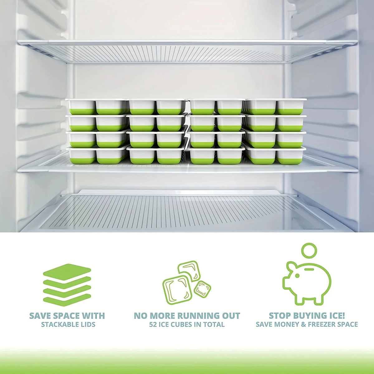 Isterningebakke i silikone med aftageligt, lækagesikkert låg