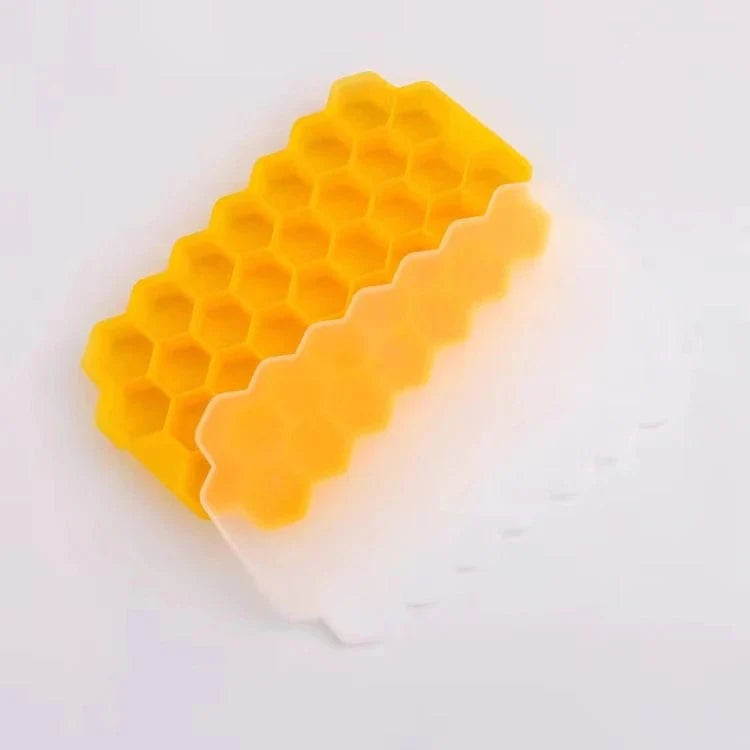 Genanvendelig silikone-honningkage-isterningebakke med 37 rum Orange