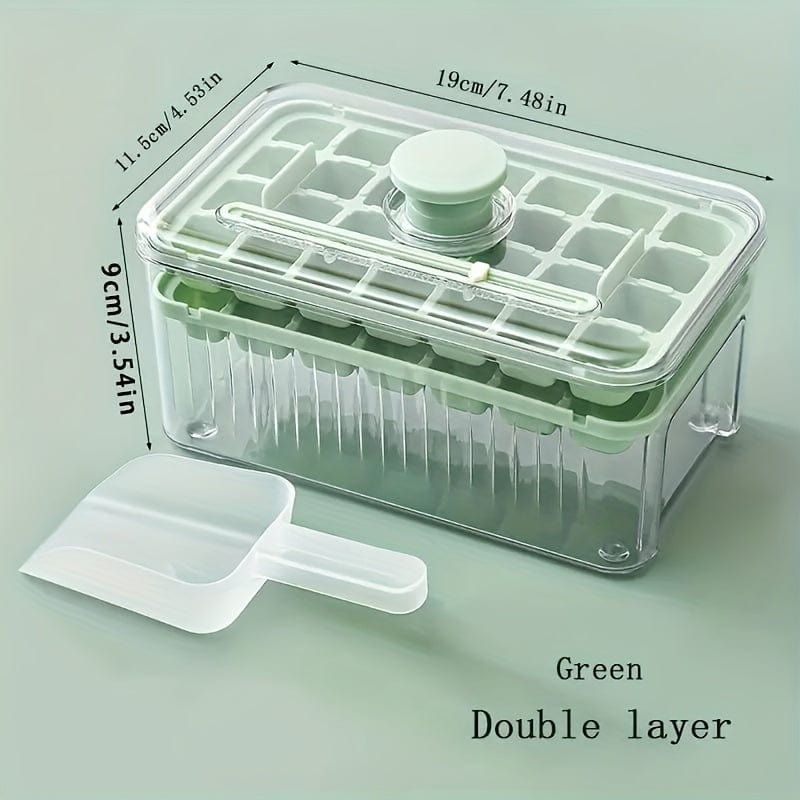 Intelligent isterningebakke med ske og opbevaringsboks