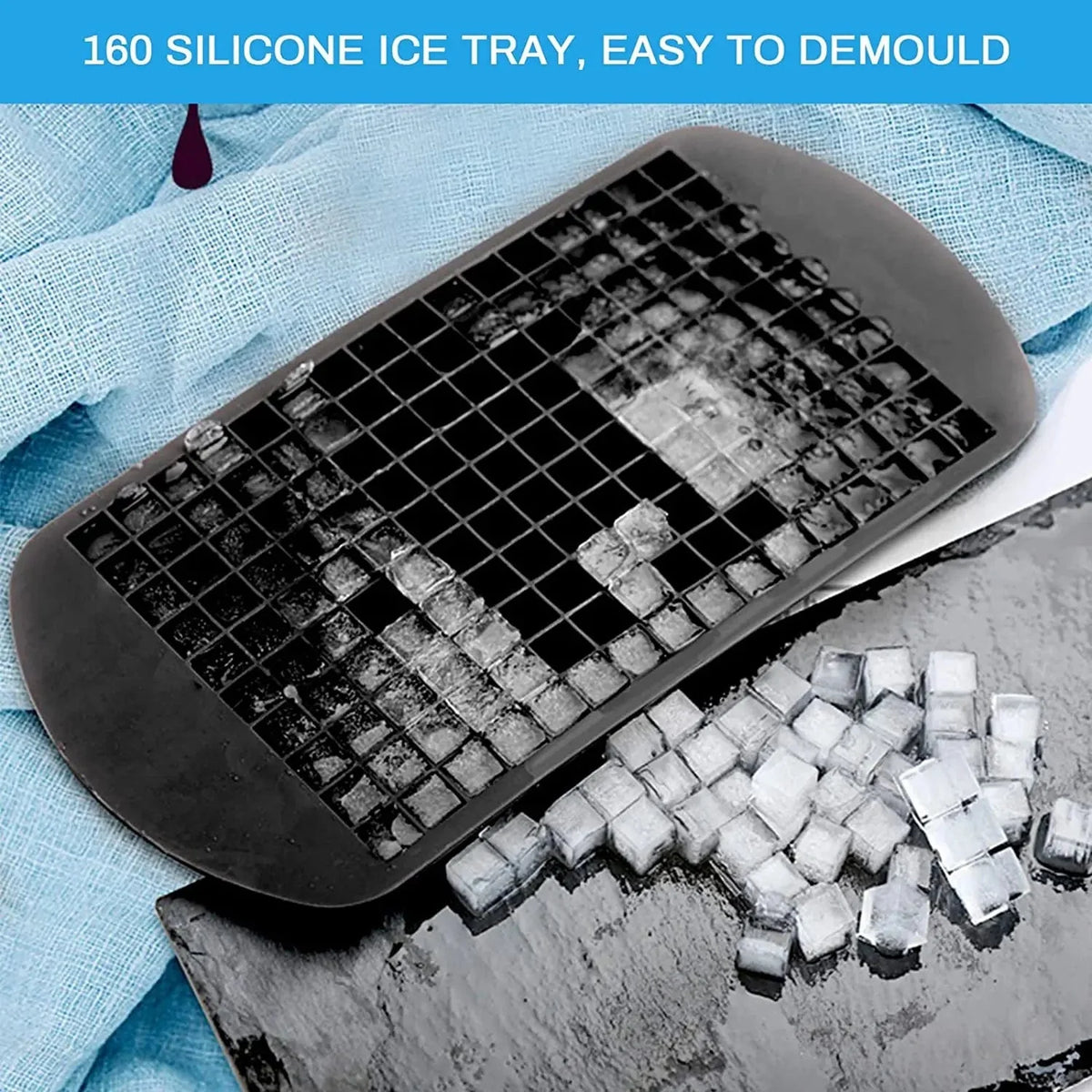 Mini silikone-isterningebakke med 160 riste - isterningefremstilling - grill, cocktail, forfriskning