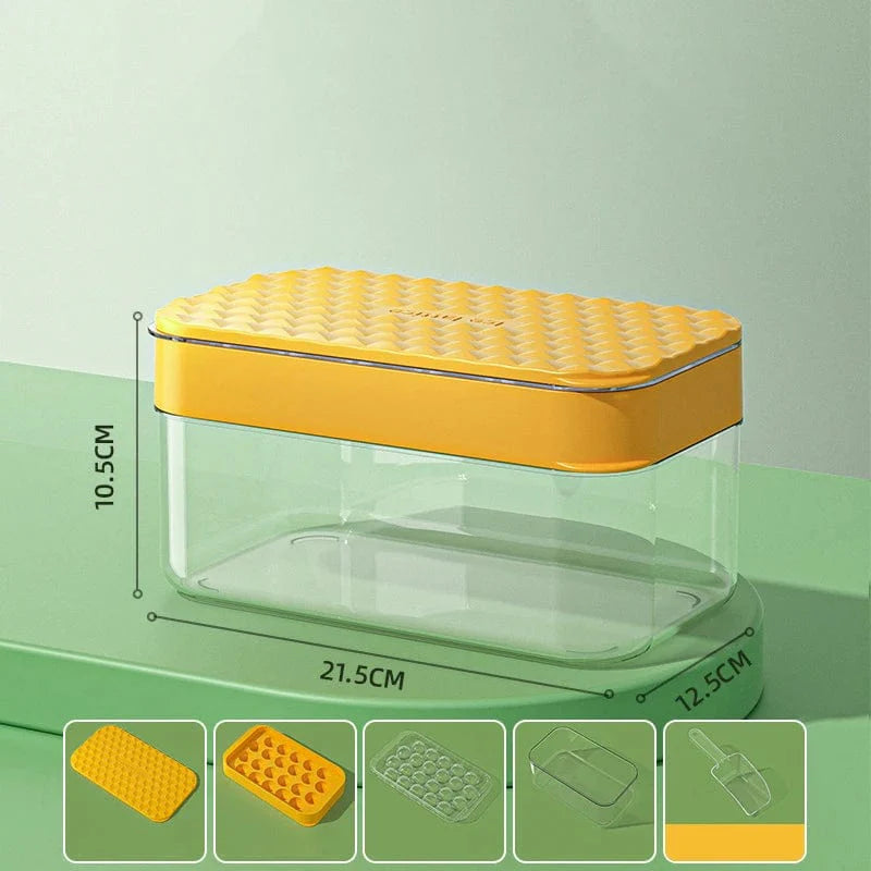 Rugby-isbakke i silikone, sæt med 22, nem at afforme, stabelbar 22 riste gul