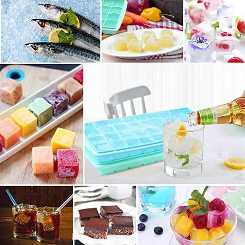 24/36-celle silikone-isterningebakke med aftageligt låg - Økologisk frugt-isform