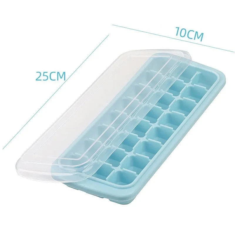 24/36-cellers silikone-isterningebakke med aftageligt låg - Blue-24 Grids økologisk frugt-isform