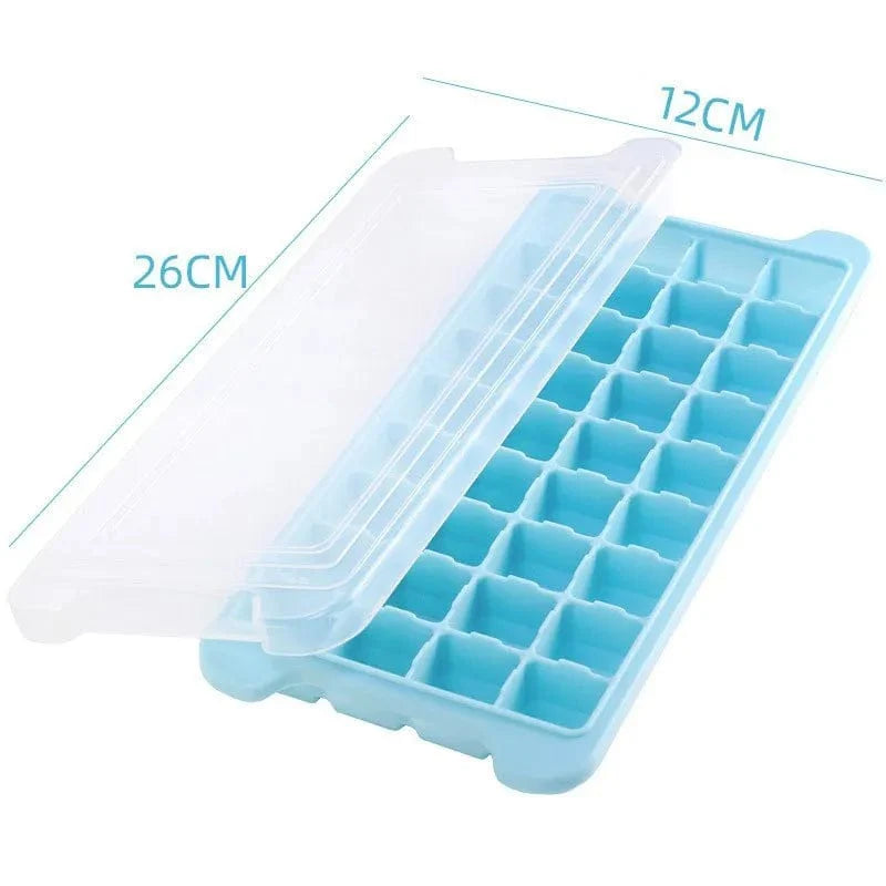 24/36-cellers silikone-isterningebakke med aftageligt låg - Blue-36 Grids økologisk frugtisform