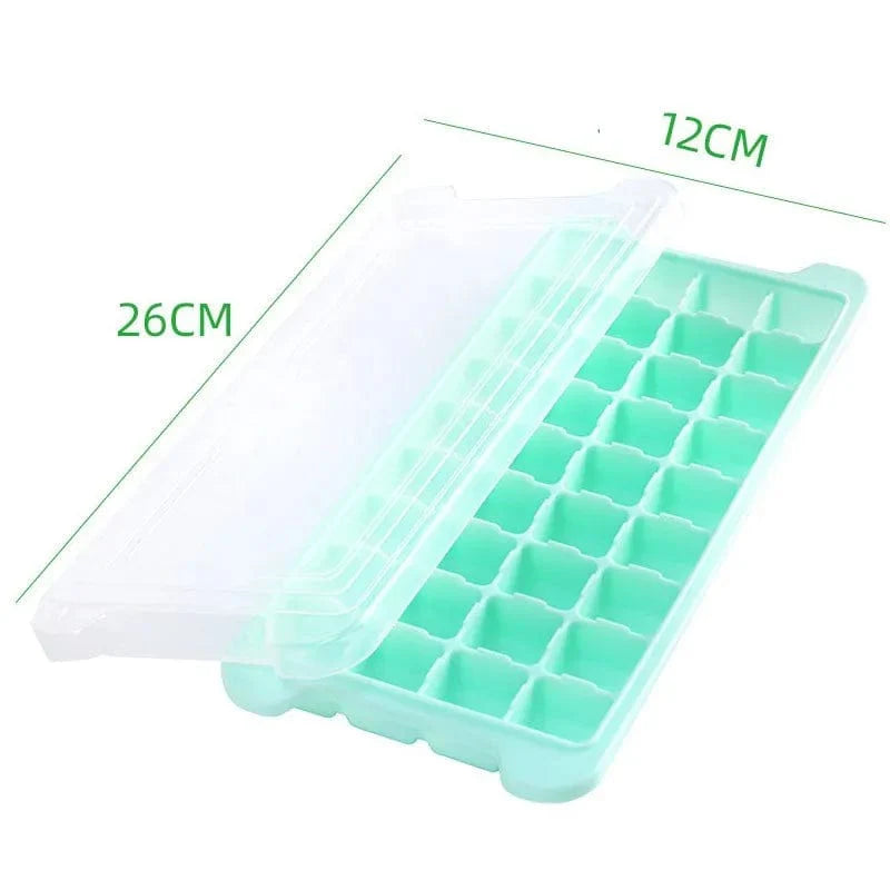 24/36-cellers silikone-isterningebakke med aftageligt låg - Green-36 Grids økologisk frugt-isform