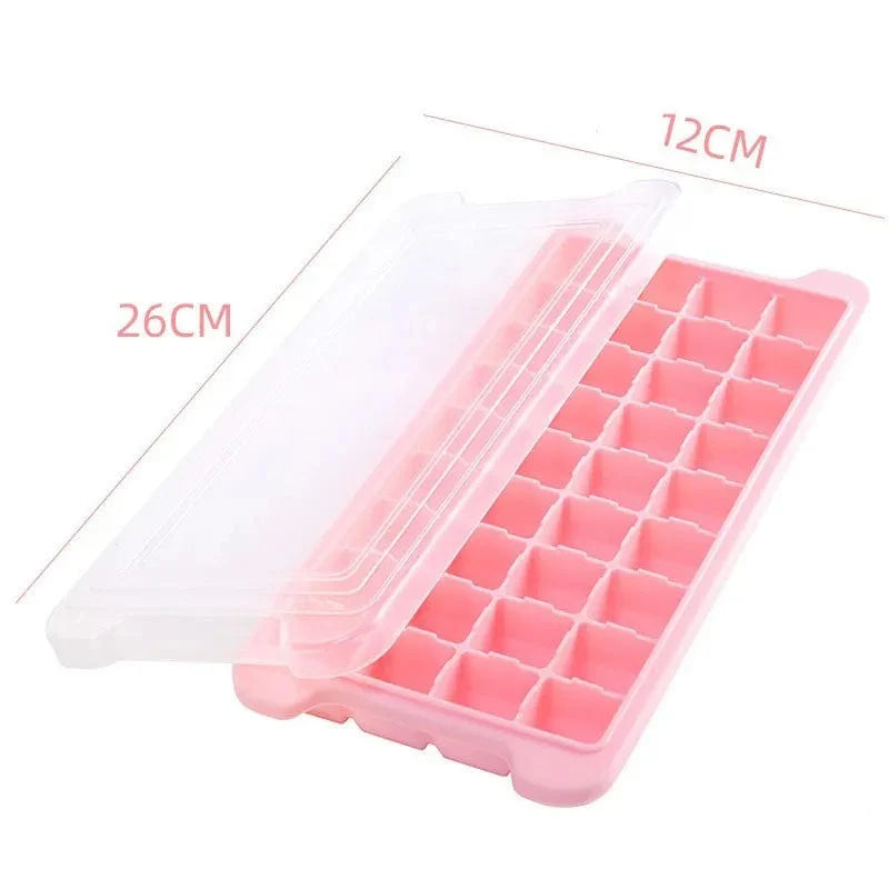 24/36-cellers silikone-isterningebakke med aftageligt låg - Pink-36 Grids miljøvenlig frugt-isform
