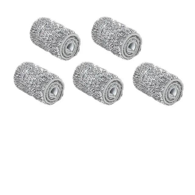 Fladoppen med spand til hænderne fri til mikrofiber våd/tør rengøring på laminatgulv 5mop-klude