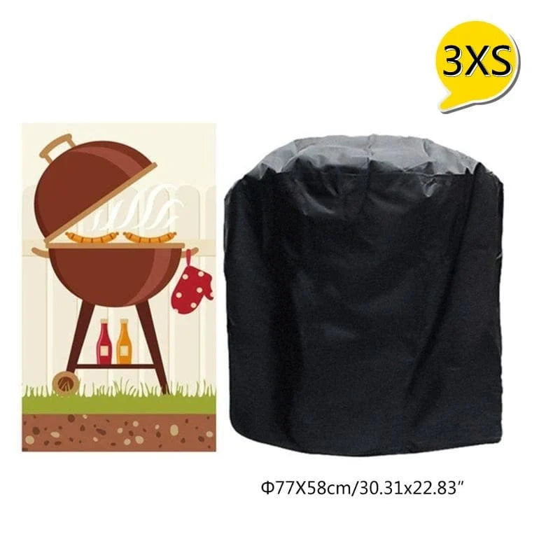 Sort vandtæt regnovertræk til udendørs grill Weber Heavy Duty Barbacoa Anti Dust Rain Gas Charcoal Electric BBQ Cover 3xs