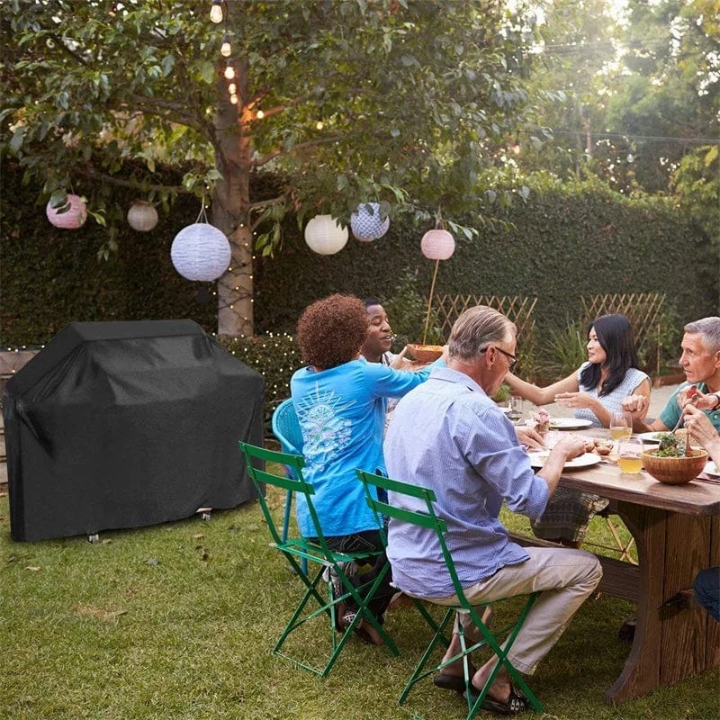 Sort vandtæt regnovertræk til udendørs grill Weber Heavy Duty Barbacoa Anti Dust Rain Gas Charcoal Electric BBQ Cover