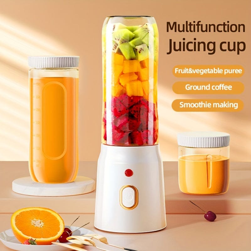 Multifunktionel genopladelig blender med USB: Juice frugt, grøntsager, is, smoothie Hvid