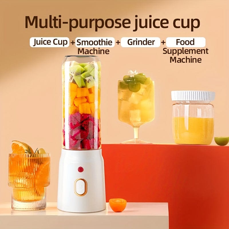 Multifunktionel genopladelig blender med USB: Juice frugt, grøntsager, is, smoothie Hvid