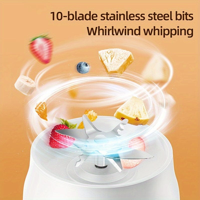 Multifunktionel genopladelig blender med USB: Juice frugt, grøntsager, is, smoothie Hvid