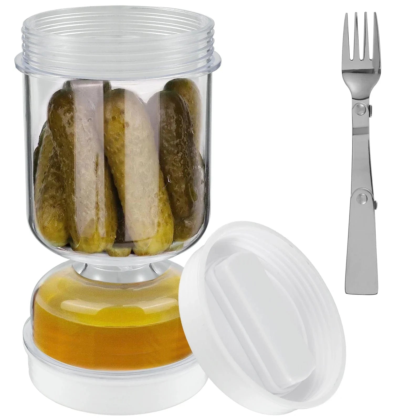 Agurkeglas med gafler - Agurke- og olivendispenser - Agurkebeholder til køkkensæt