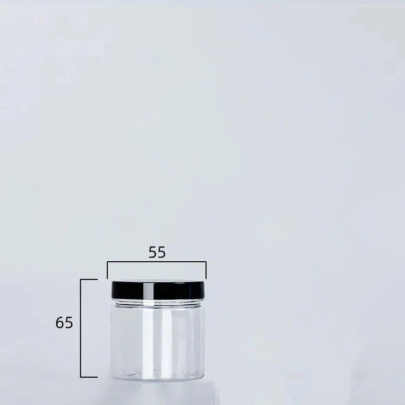 Rund madopbevaringsboks med sort låg 125 ml