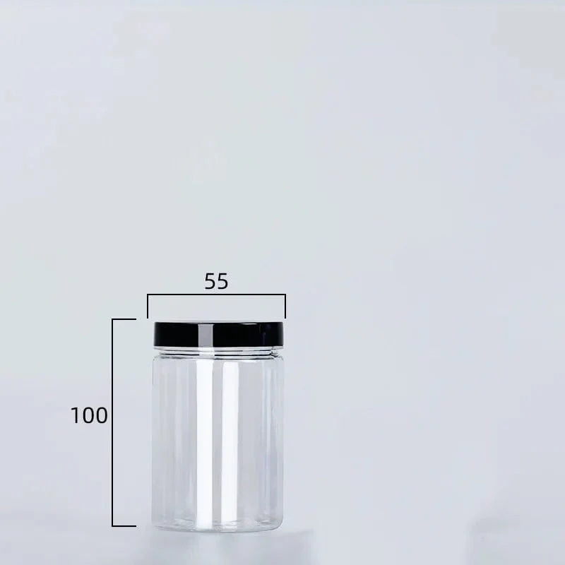 Rund madopbevaringsboks med sort låg 200 ml
