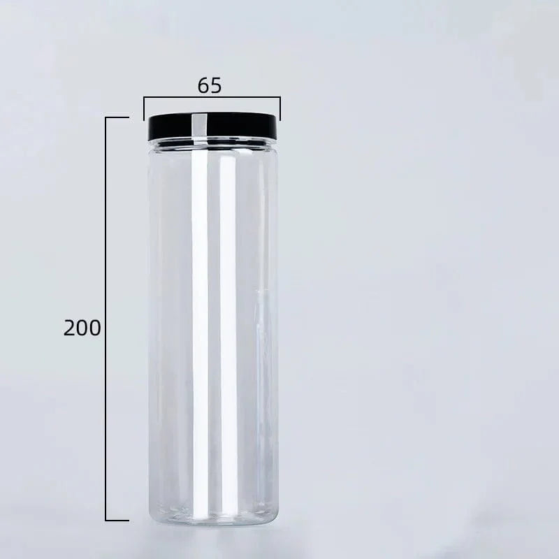 Rund madopbevaringsboks med sort låg 630 ml