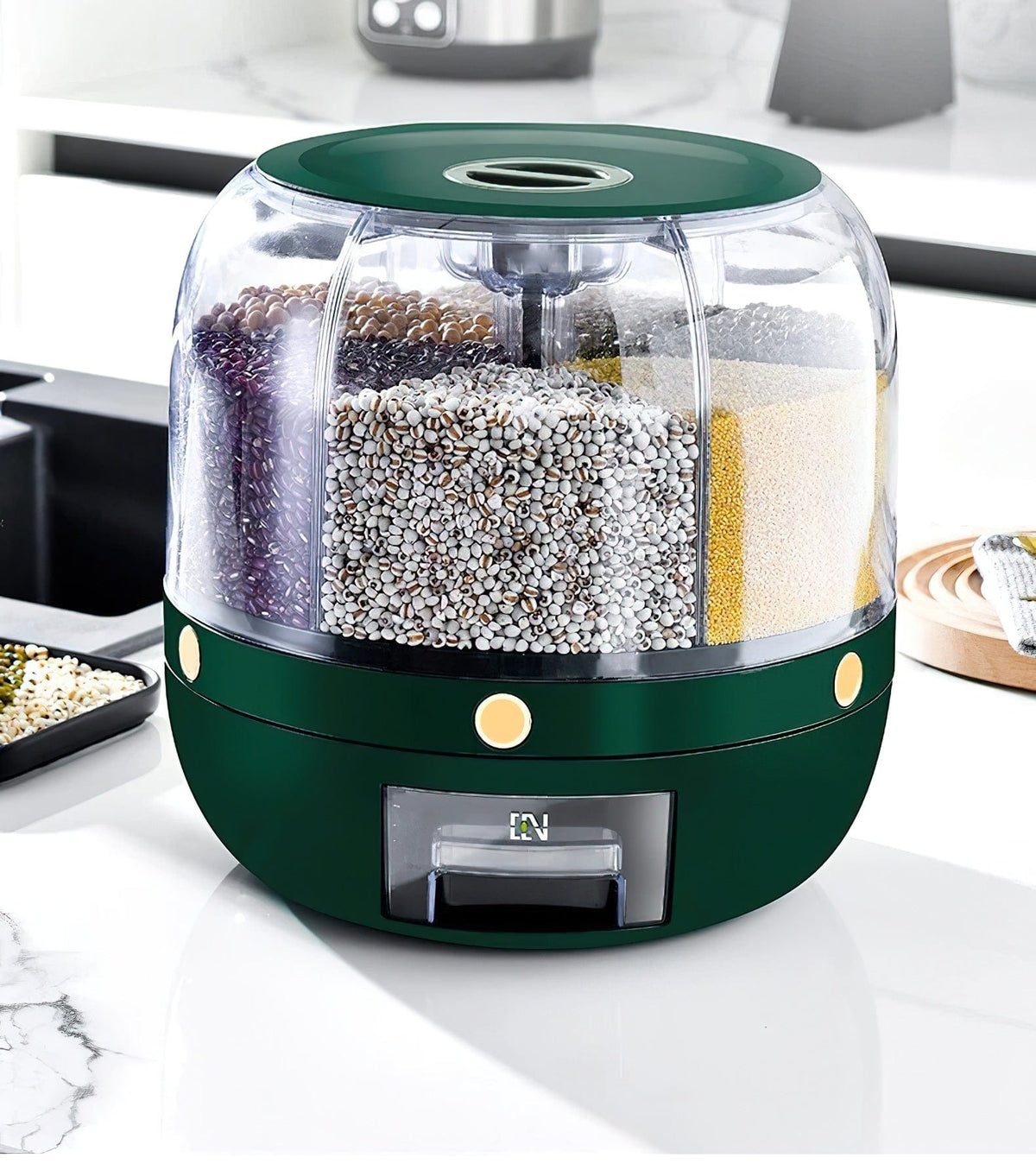 Grøn hermetisk forseglet opbevaringsdåse