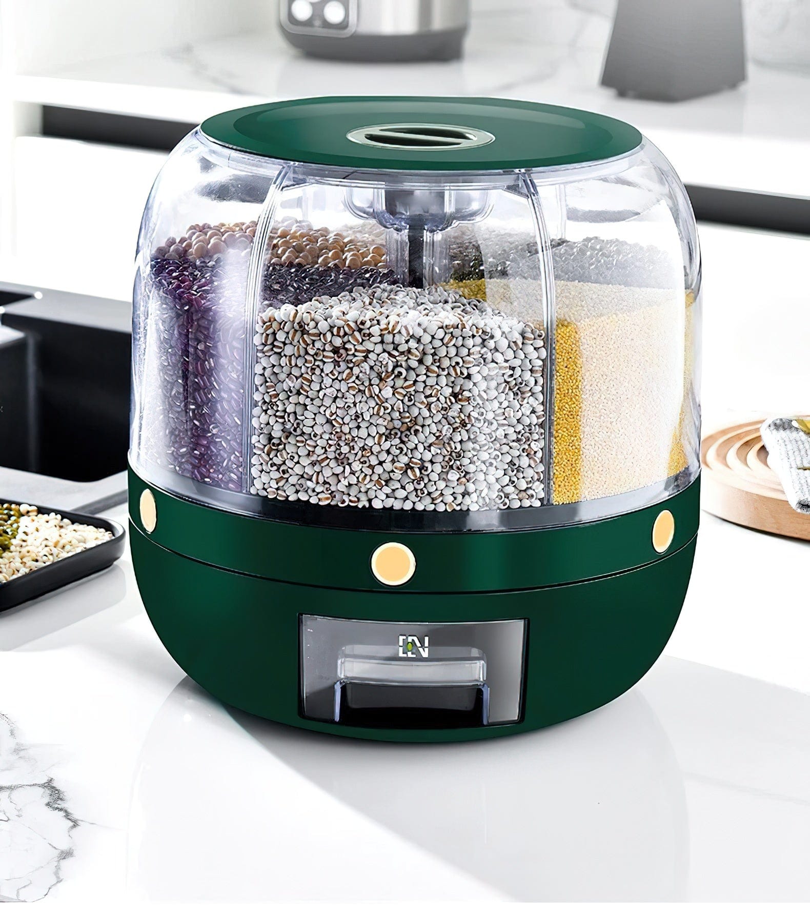 Grøn hermetisk forseglet opbevaringsdåse