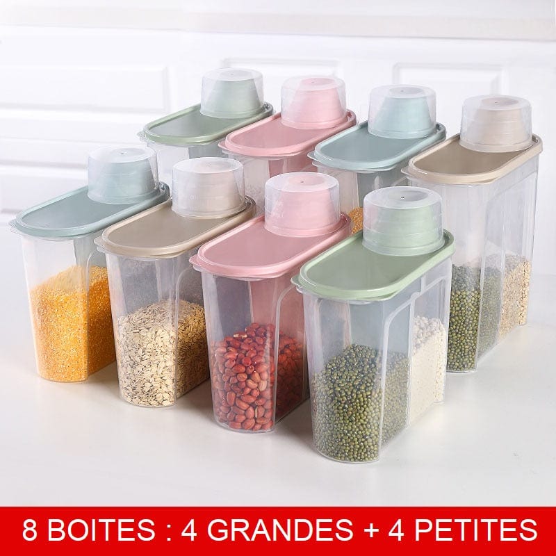 Dåser til opbevaring af ingredienser 8 dåser: 4 store + 4 små