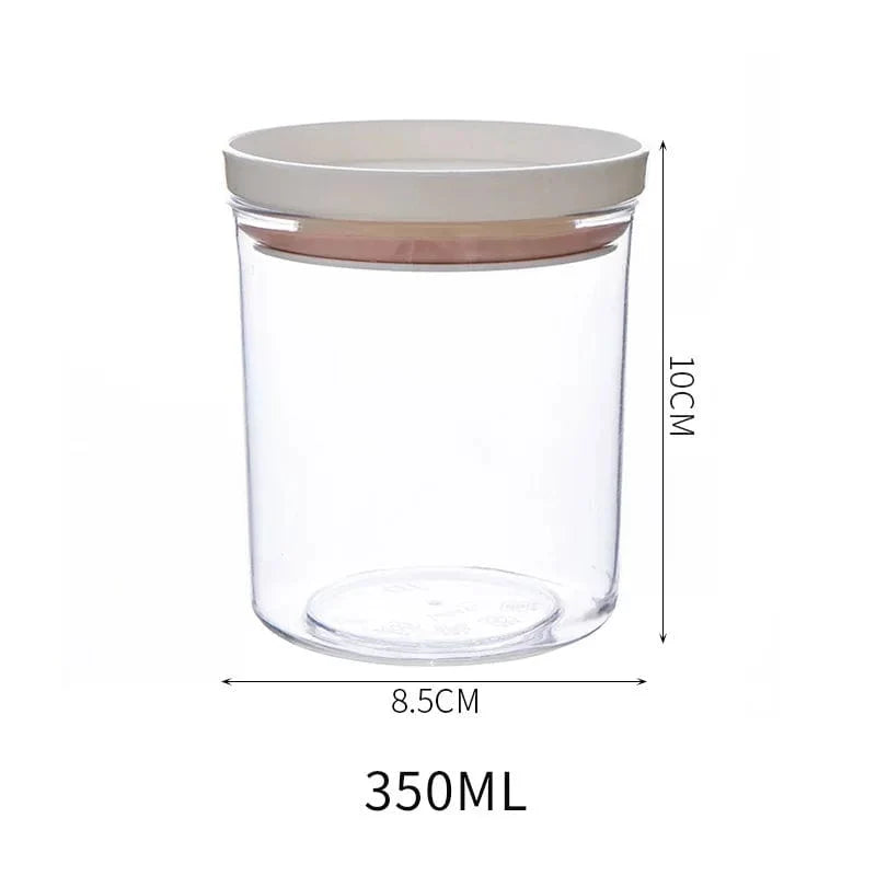 Lufttætte gennemsigtige dåser med farvet forsegling 350 ml / Soft Pink