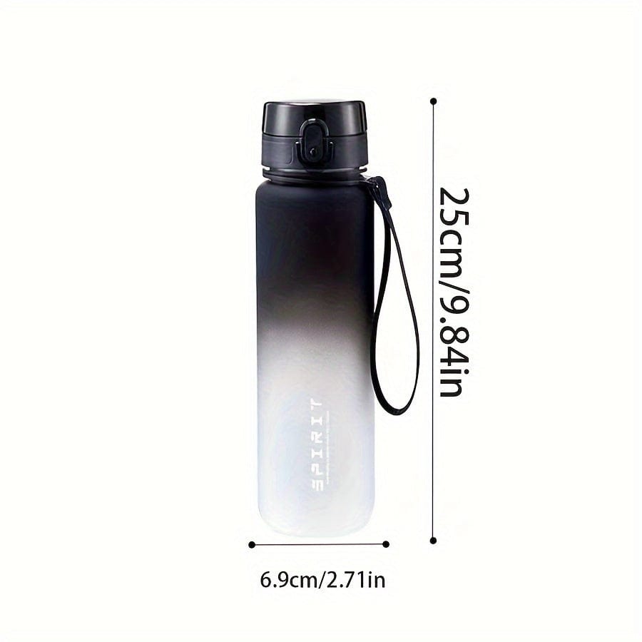 500 ml sportsvandflaske af plast - lækagesikker - til camping, vandring, fitness - sort og hvid gradient / 650 ml fødselsdagsgave