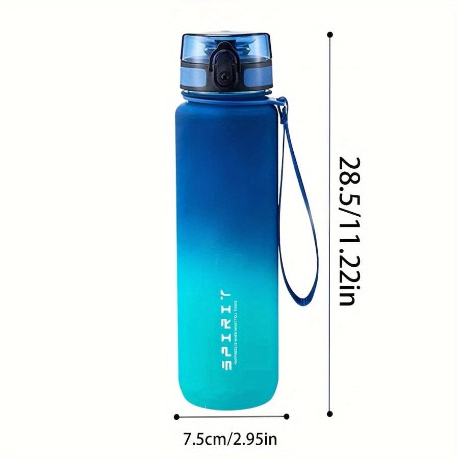 500 ml sportsvandflaske af plast - lækagesikker - til camping, vandring, fitness - fødselsdagsgave Blågrøn gradient / 1000 ml