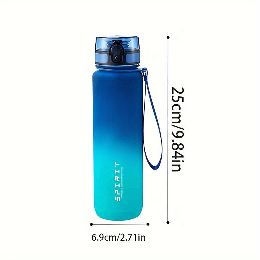 500 ml sportsvandflaske i plast - lækagesikker - til camping, vandring, fitness - fødselsdagsgave Blågrøn gradient / 650 ml