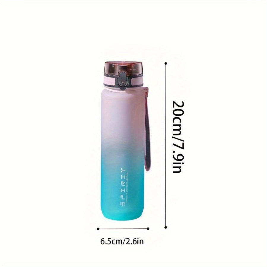 500 ml sportsvandflaske af plast - lækagesikker - til camping, vandring, fitness - pink cyan gradient / 500 ml fødselsdagsgave