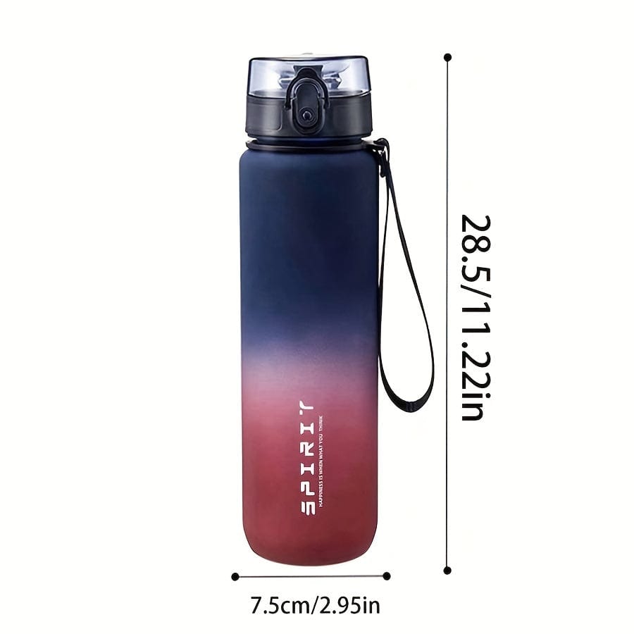 500 ml sportsvandflaske af plast - lækagesikker - til camping, vandring, fitness - fødselsdagsgave lilla rød gradient / 1000 ml