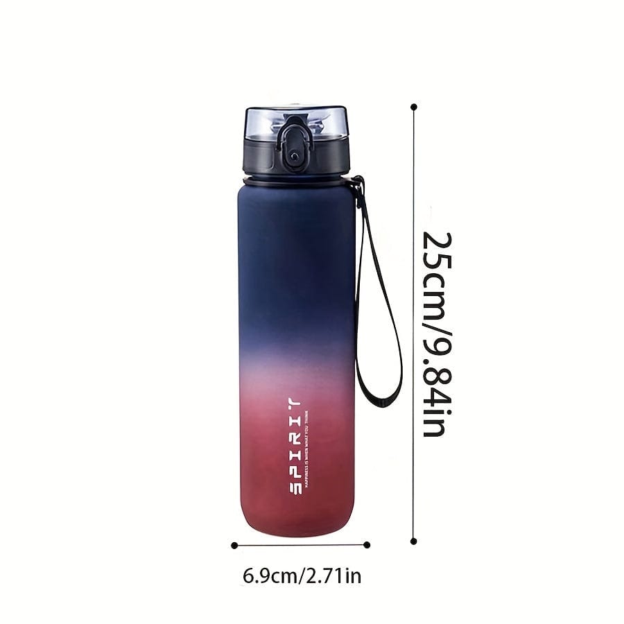 500 ml sportsvandflaske af plast - lækagesikker - til camping, vandring, fitness - fødselsdagsgave lilla rød gradient / 650 ml