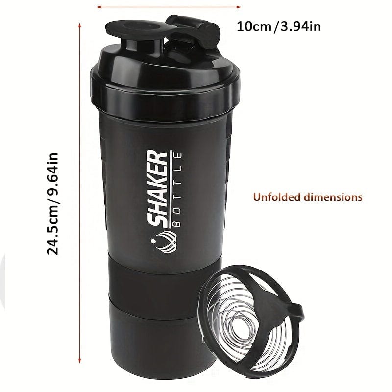 Shaker-flaske med 2 rum Proteine GymHomeAsistantFitness