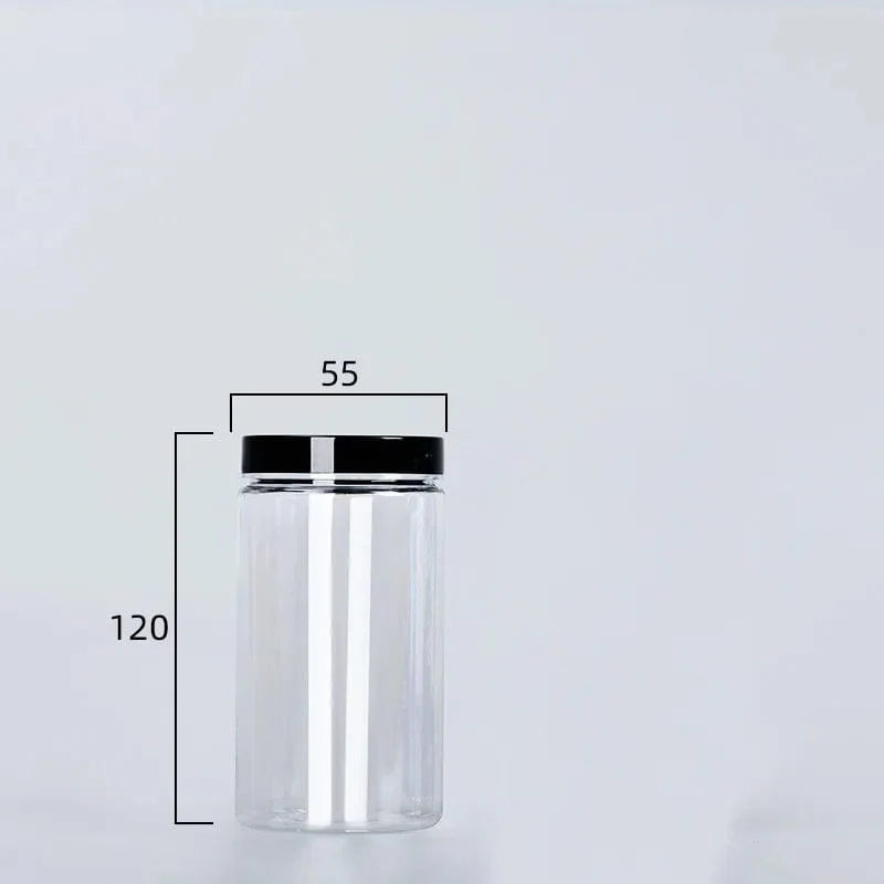 Klar forseglet dåse med låg plast tom emballageflaske cirkulær opbevaringsspand kiks krukke fødevarekvalitet forseglede dåser tankbeholder 245 ml