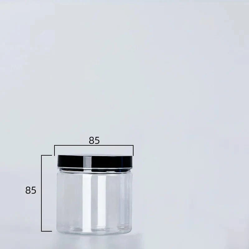 Klar forseglet dåse med låg plast tom emballageflaske cirkulær opbevaringsspand kiks krukke fødevarekvalitet forseglede dåser tankbeholder 420 ml