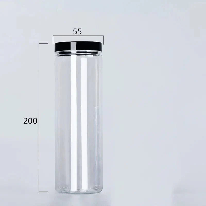 Klar forseglet dåse med låg plast tom emballageflaske cirkulær opbevaringsspand kiks krukke fødevarekvalitet forseglede dåser tankbeholder 428 ml