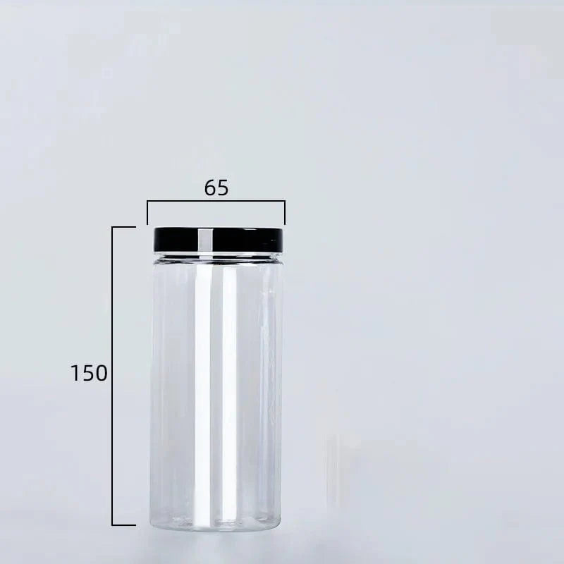 Klar forseglet dåse med låg plast tom emballageflaske cirkulær opbevaringsspand kiks krukke fødevarekvalitet forseglede dåser tankbeholder 440 ml