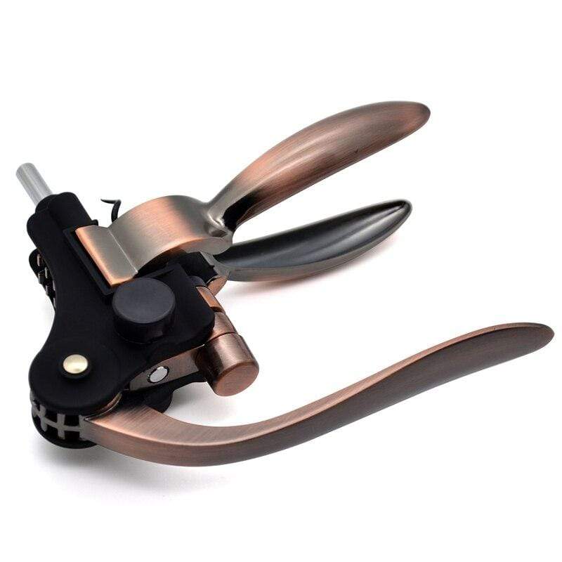 Bokssæt: Håndtagsbetjent proptrækker med væger og kapselskærer