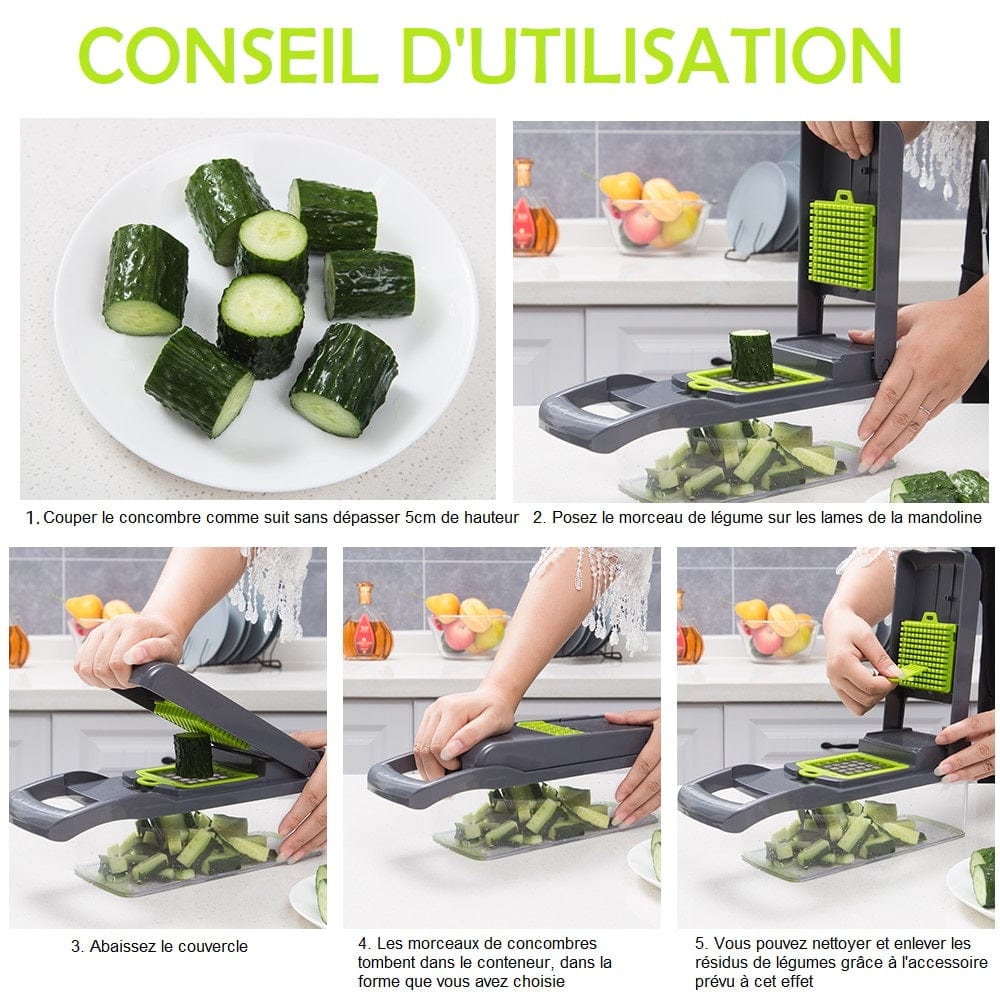 Multifunktionel grøntsagssnitter med 7 snit