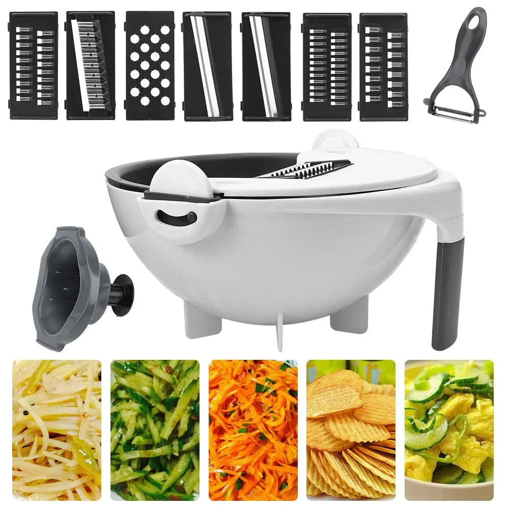 9-i-1 multifunktionel roterende grøntsagsskærer