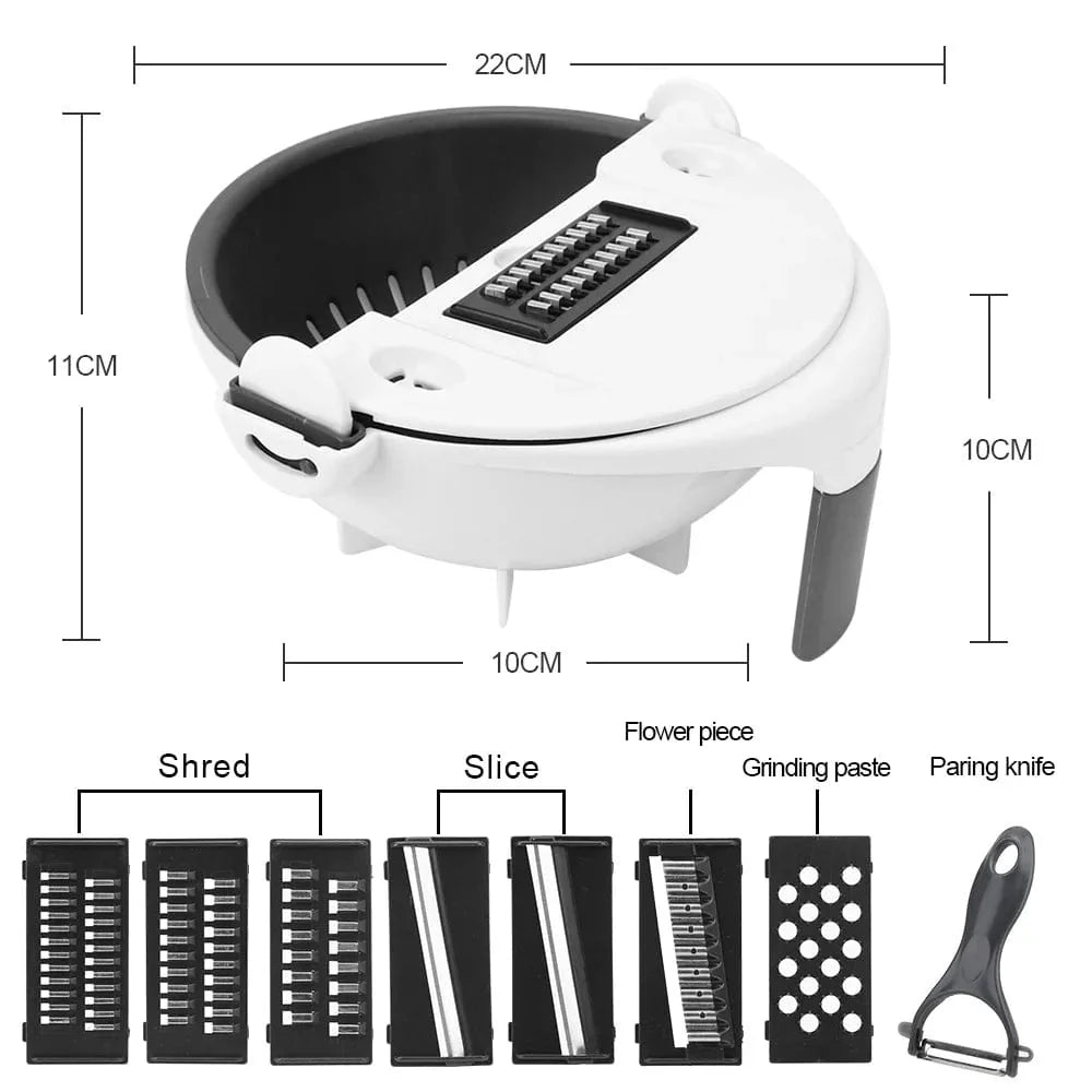 9-i-1 multifunktionel roterende grøntsagsskærer