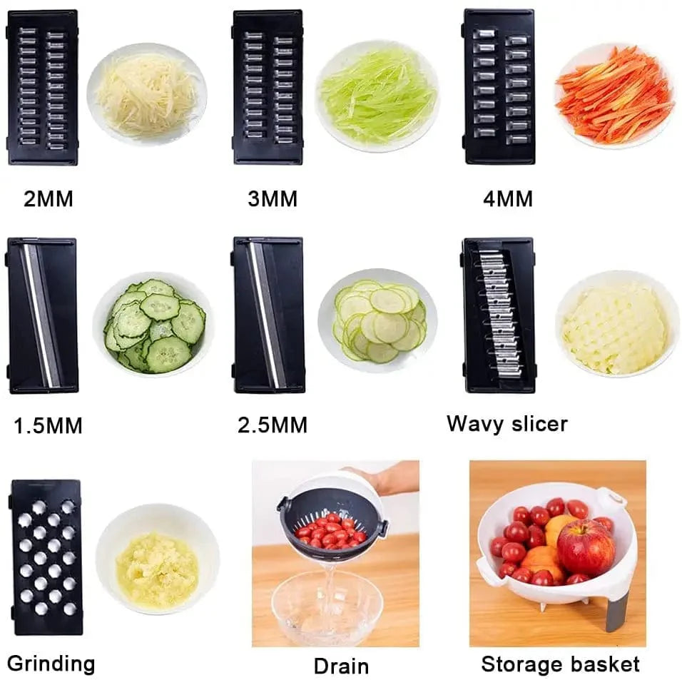 9-i-1 multifunktionel roterende grøntsagsskærer