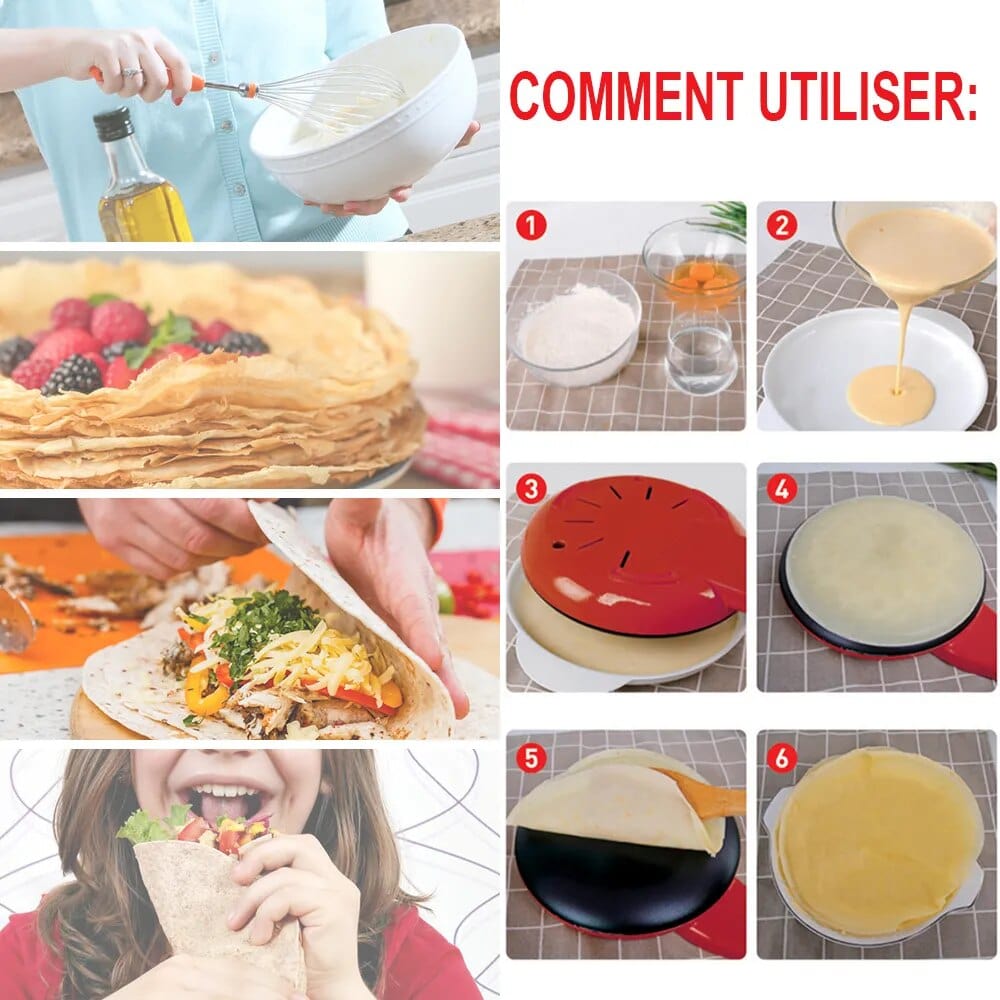 Elektrisk crepe-maskine<br>til perfekte crepes