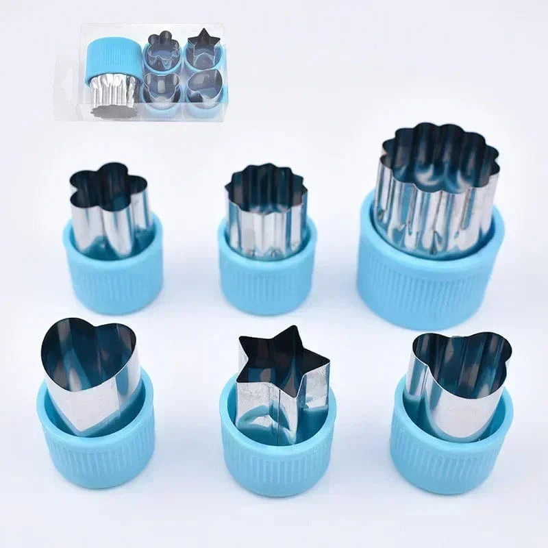 Blå puslespil grøntsagsskærer / sæt med 6 stk.