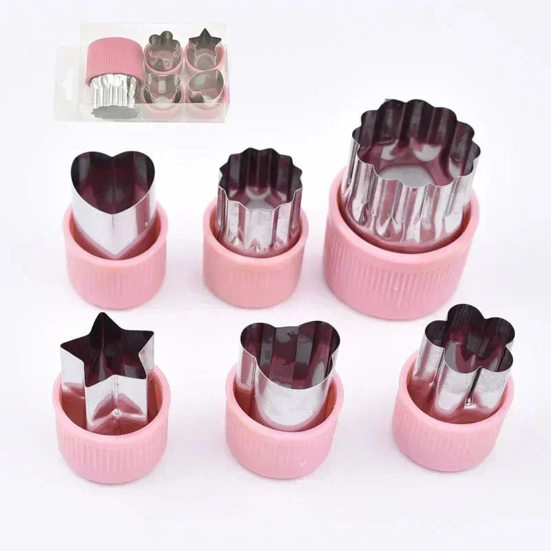 Pink Puzzle grøntsagsskærer / sæt med 6 stk.